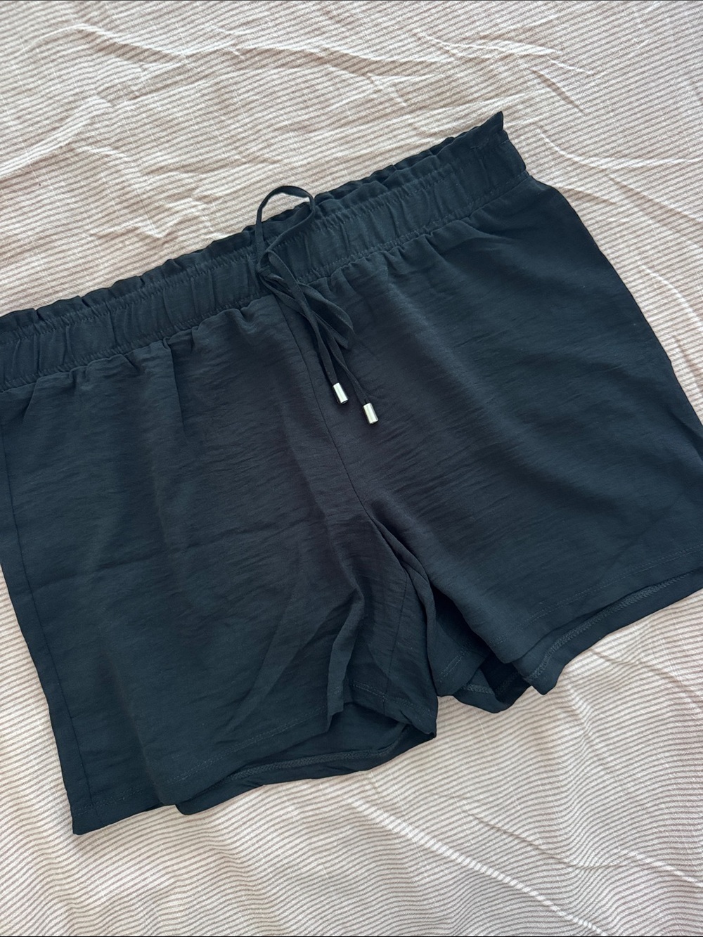 Women's Black Drawstring Lounge Shorts